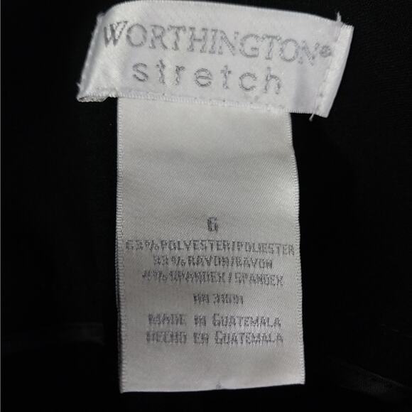WORTHINGTON! LUXE BLACK PLEATED STRETCH KNIT SKIRT, WIDE WAISTBAND! SZ 6 - Picture 5 of 8